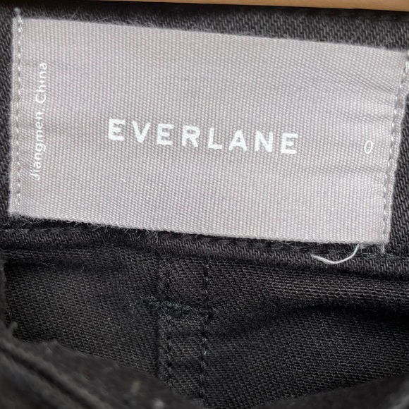 Everlane wide leg cropped black denim jeans 0 - Picture 5 of 6
